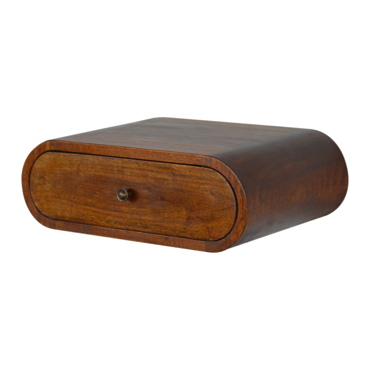 Artisan Wall Mounted Round Chestnut Bedside