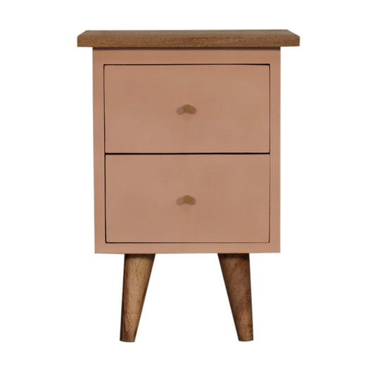 Artisan Blush Pink Hand Painted Bedside