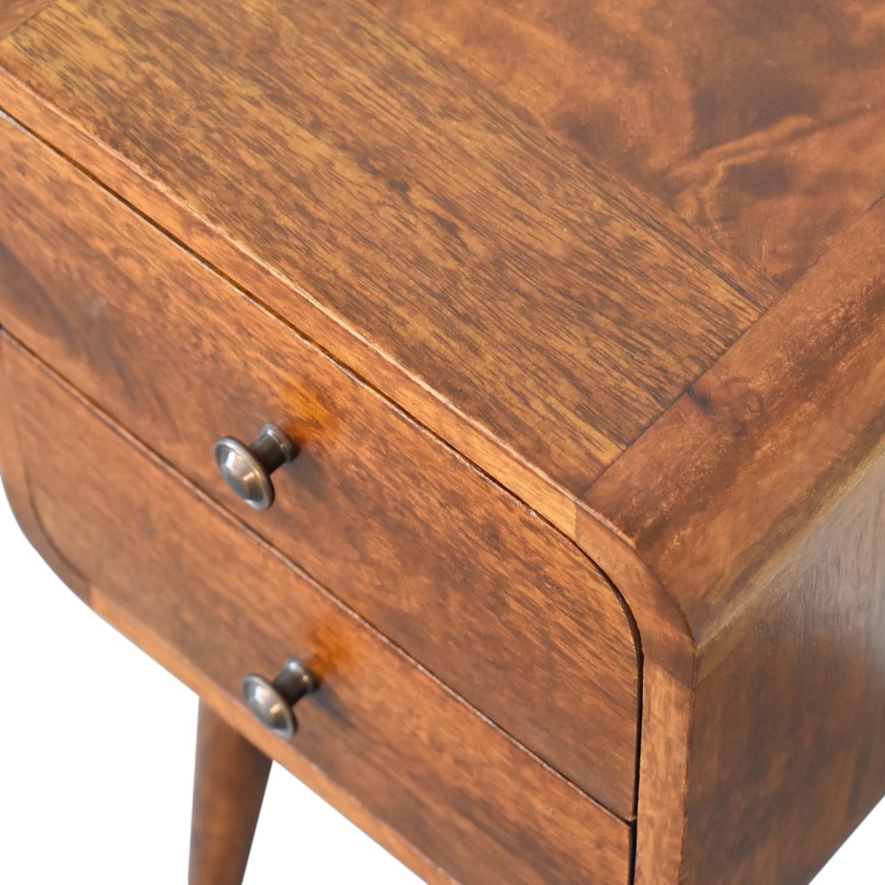 Artisan Mini Chestnut Curved Bedside