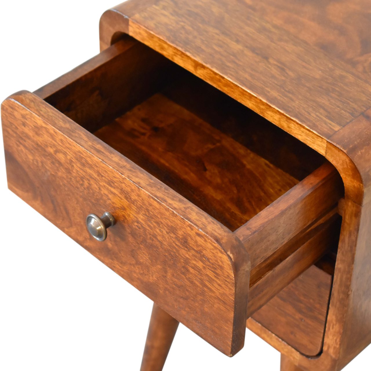 Artisan Mini Chestnut Curved Bedside