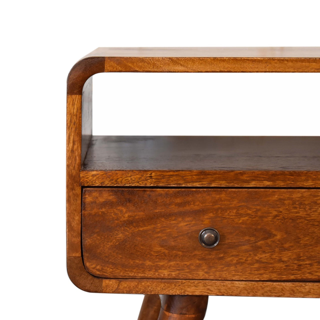 Artisan Mini Chestnut Curved Media Unit with 2 Drawers