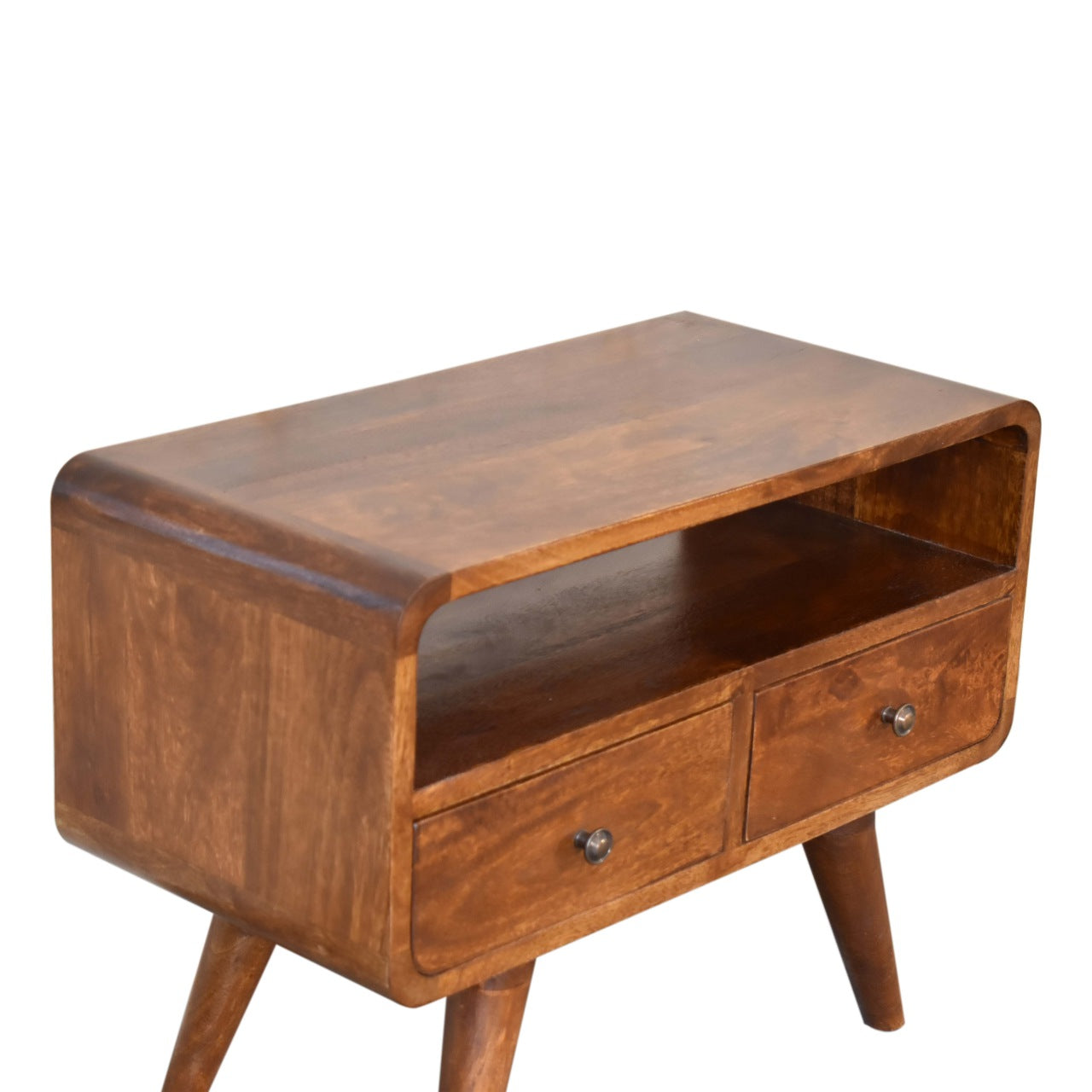 Artisan Mini Chestnut Curved Media Unit with 2 Drawers