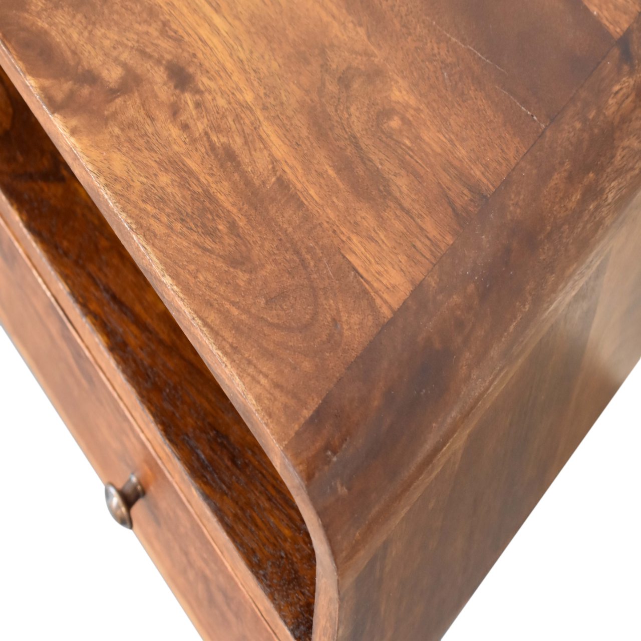 Artisan Mini Chestnut Curved Media Unit with 2 Drawers