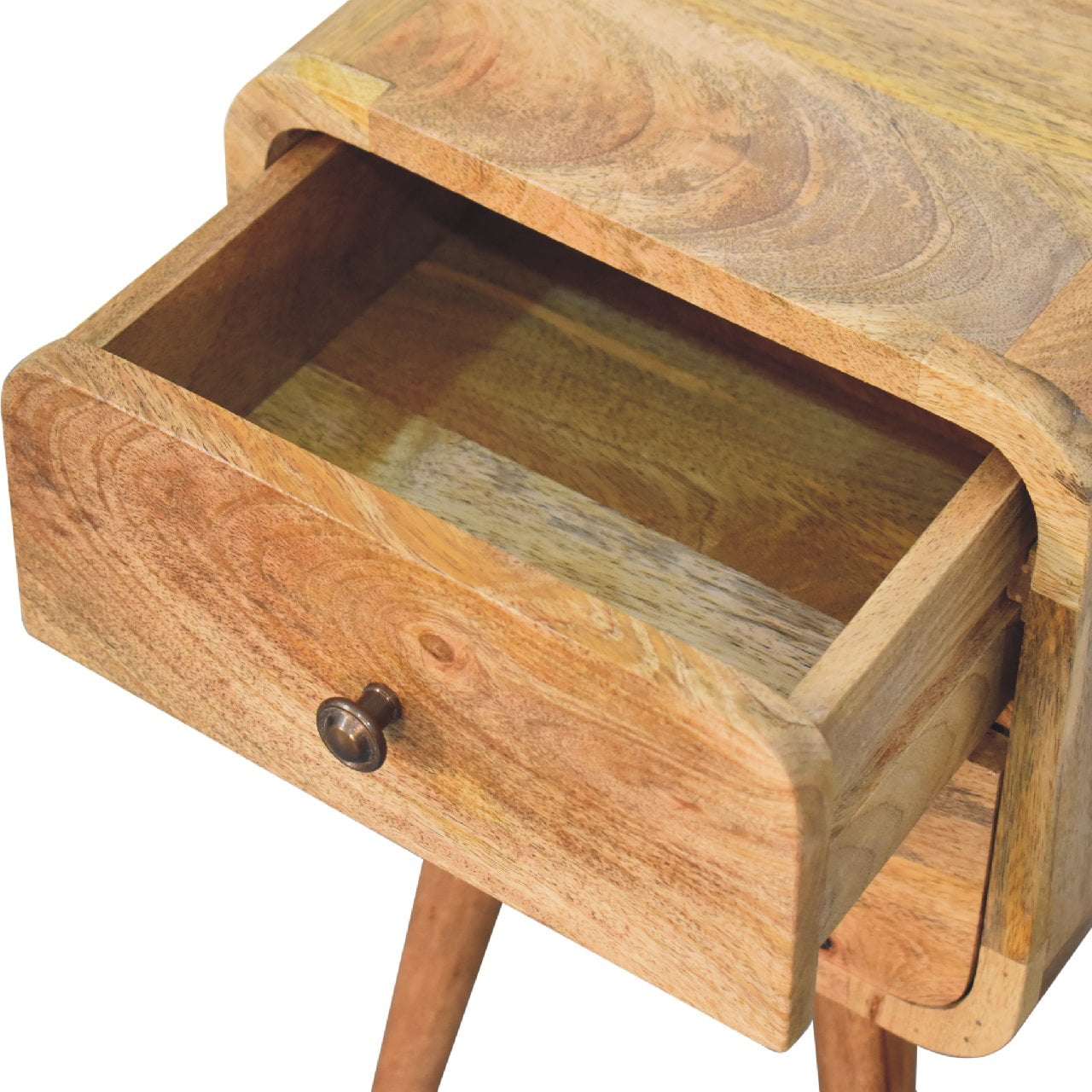 Artisan Mini Oak-ish Curved Bedside