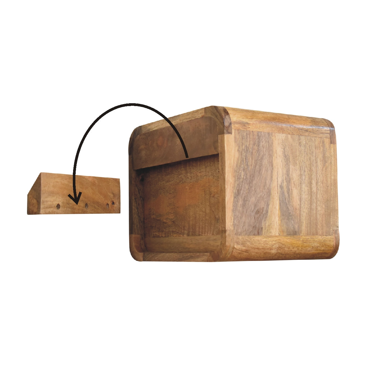 Artisan Mini Oak-ish Floating Open Bedside