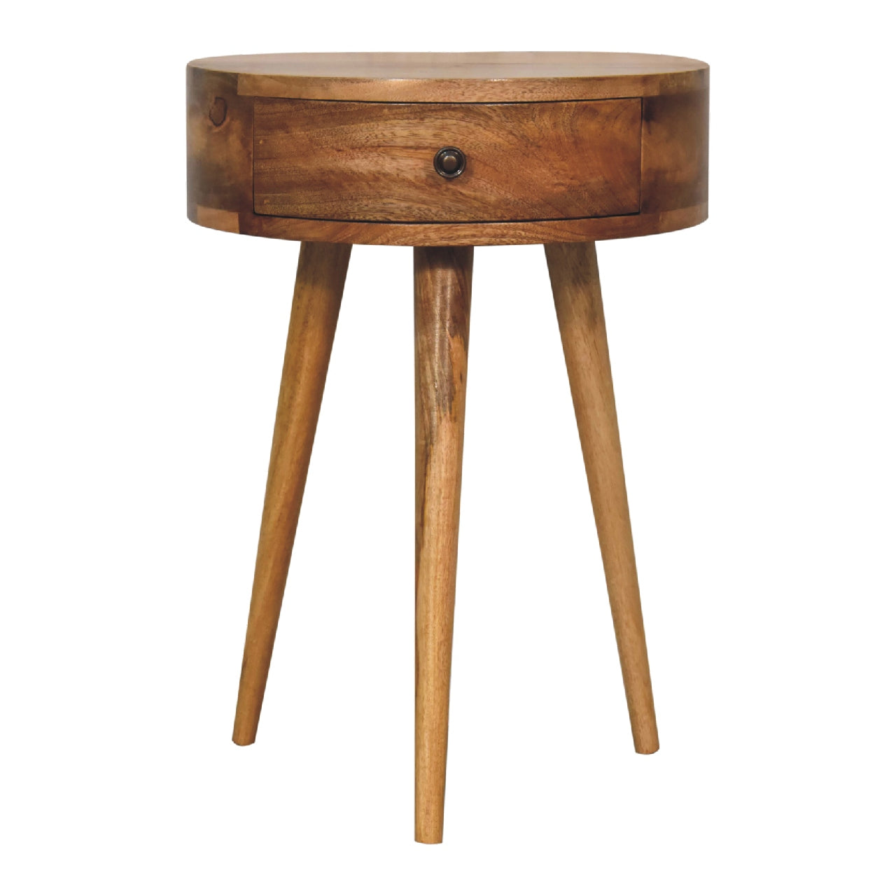 Artisan Mini Oak-ish Circular Shape Bedside