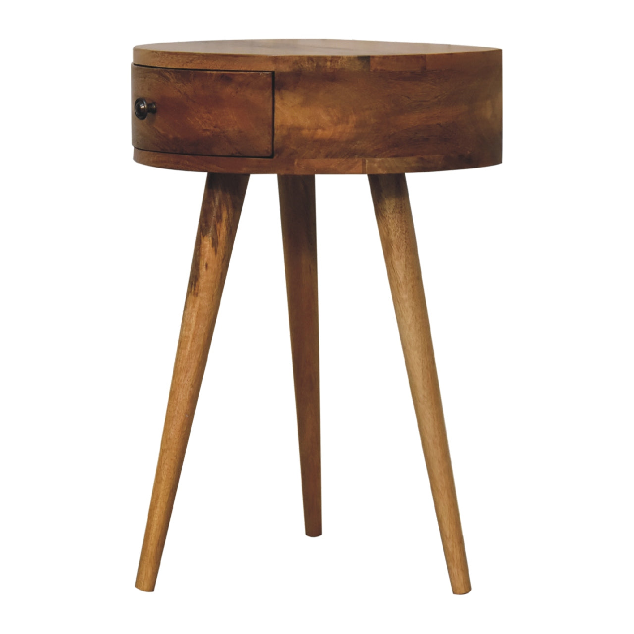 Artisan Mini Oak-ish Circular Shape Bedside