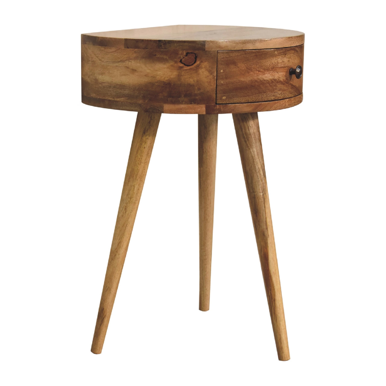 Artisan Mini Oak-ish Circular Shape Bedside