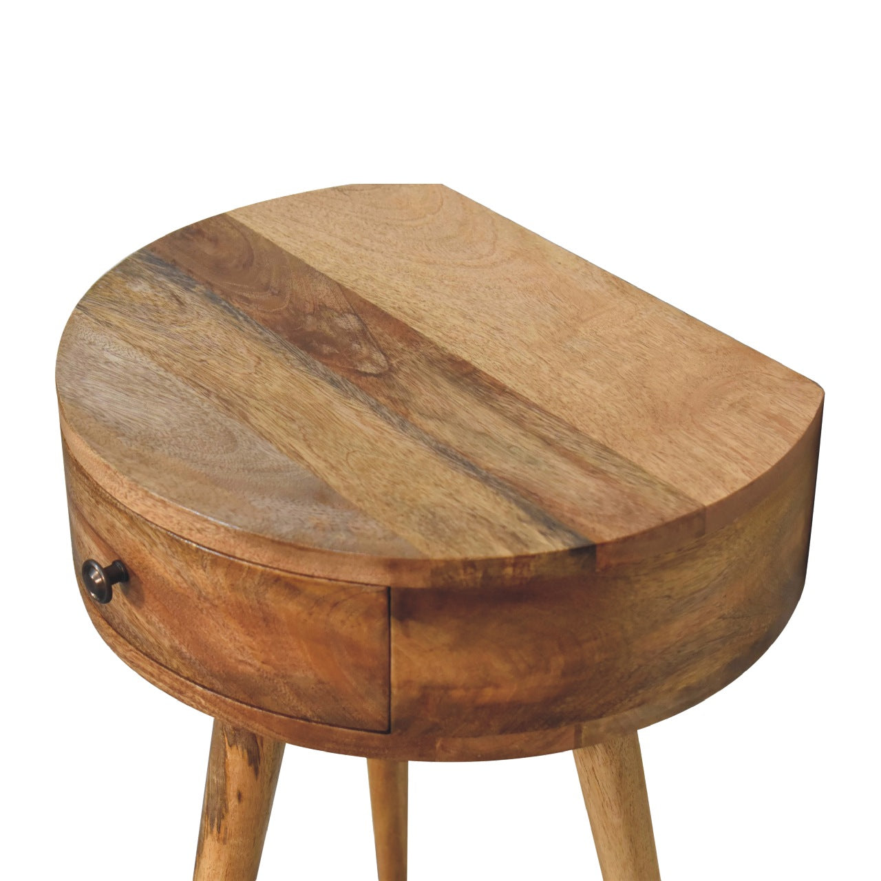 Artisan Mini Oak-ish Circular Shape Bedside