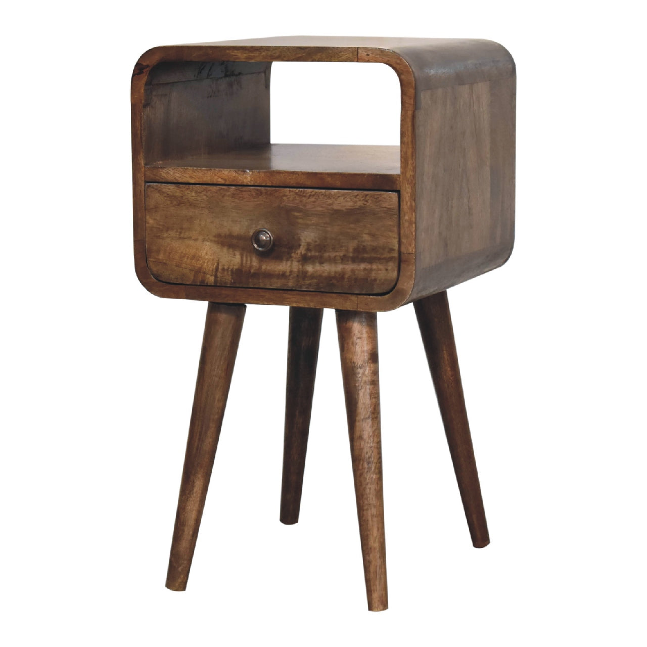 Artisan Mini Grey Wash Curve Open Bedside