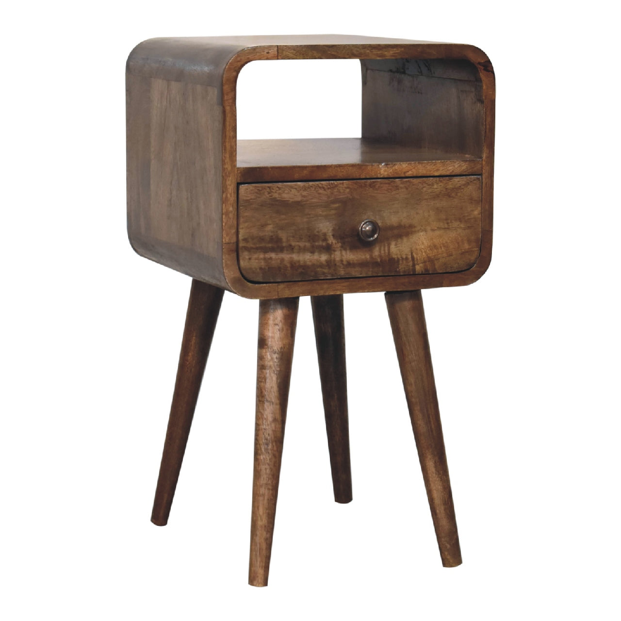 Artisan Mini Grey Wash Curve Open Bedside