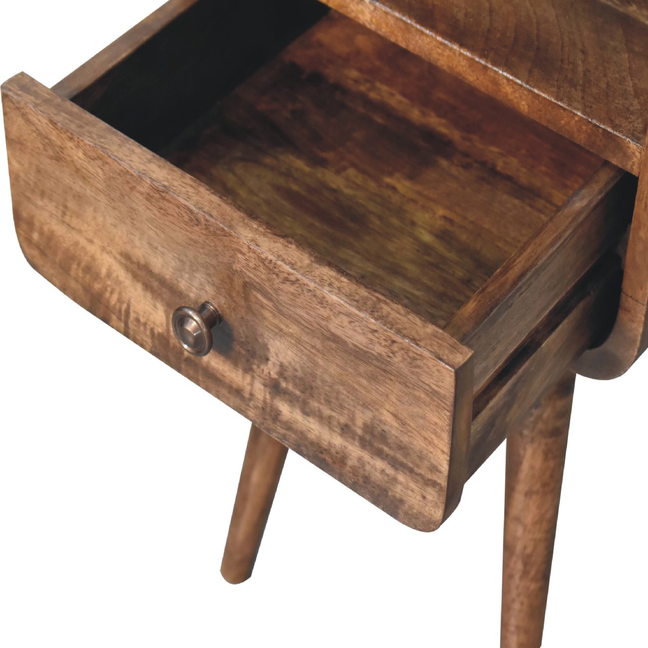 Artisan Mini Grey Wash Curve Open Bedside
