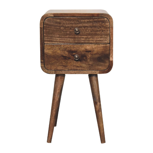 Artisan Mini Curved Grey Washed Bedside