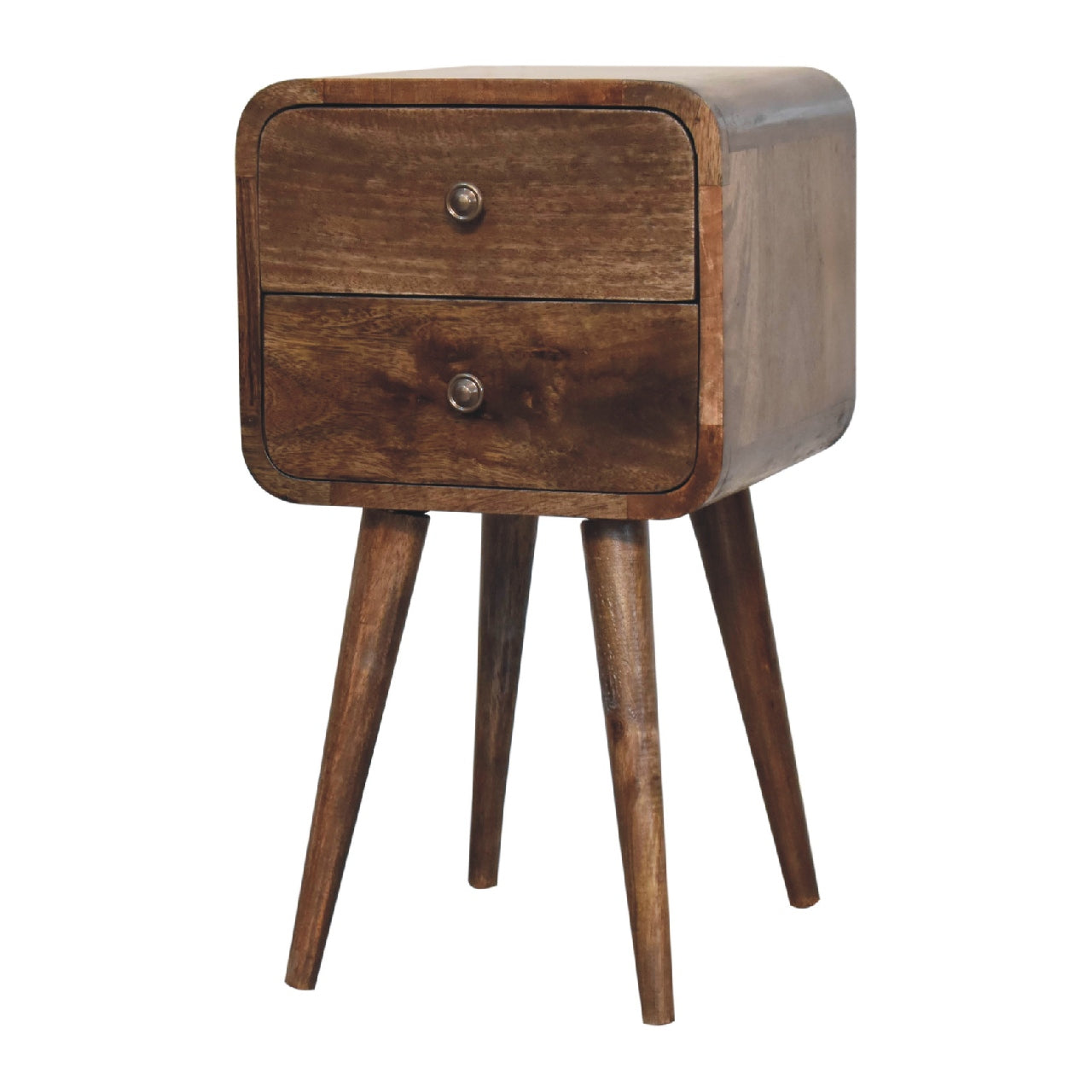 Artisan Mini Curved Grey Washed Bedside