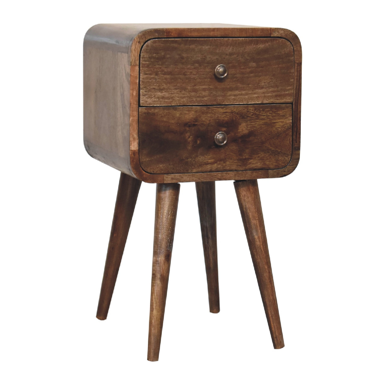 Artisan Mini Curved Grey Washed Bedside