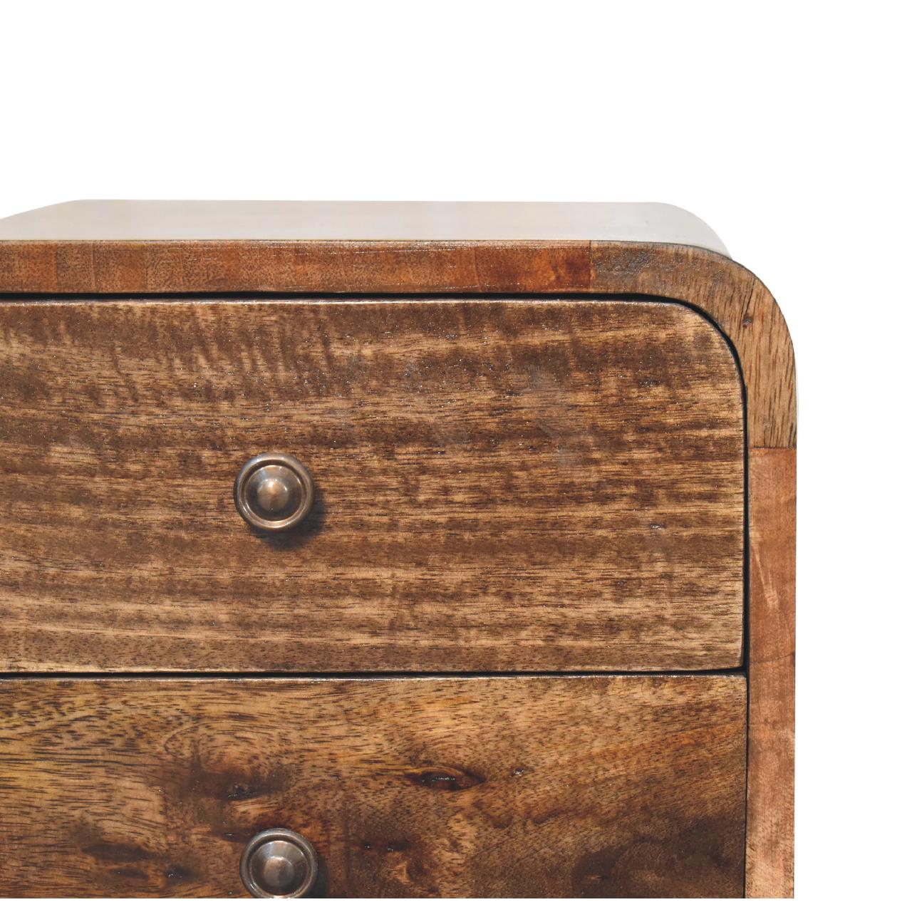 Artisan Mini Curved Grey Washed Bedside