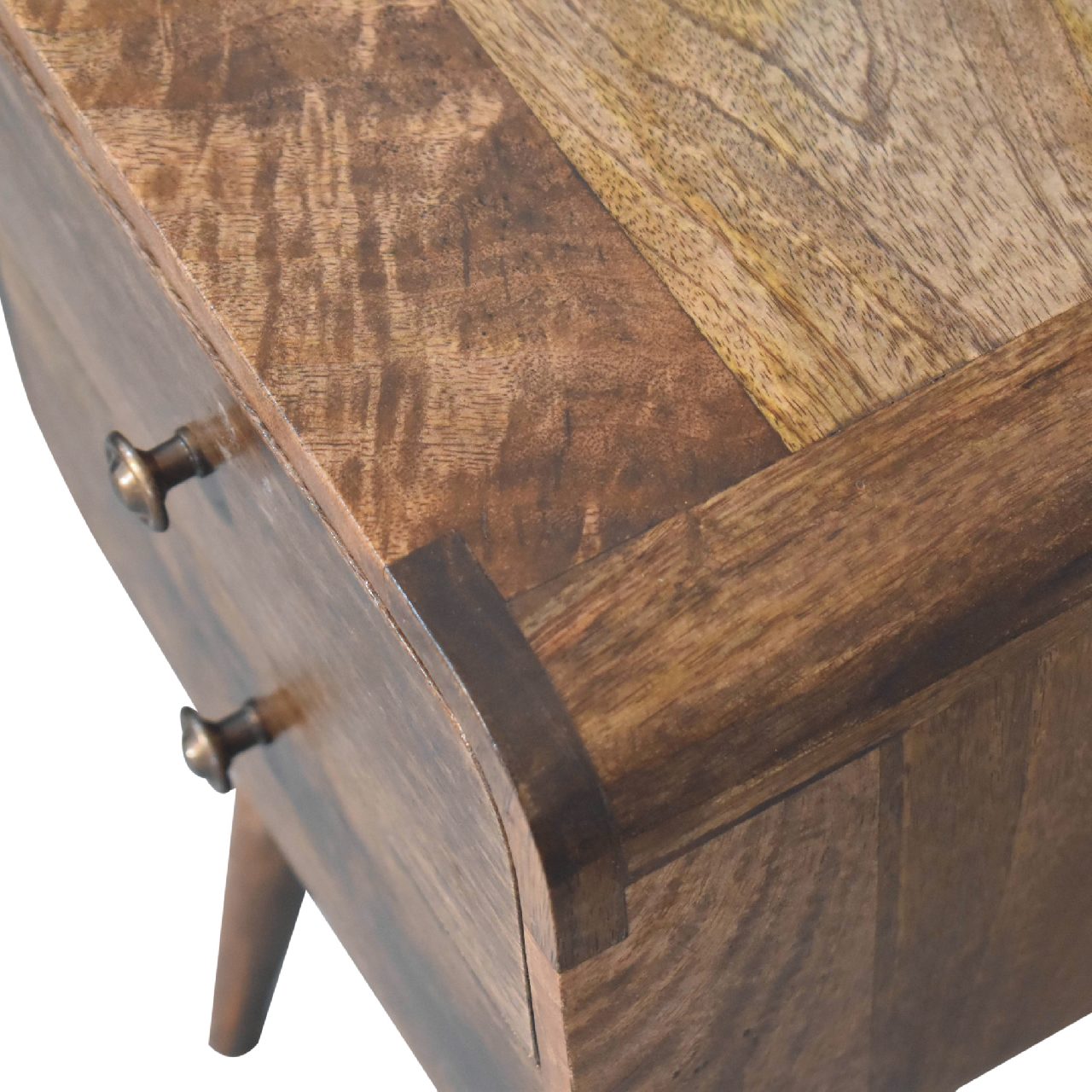 Artisan Mini Curved Grey Washed Bedside