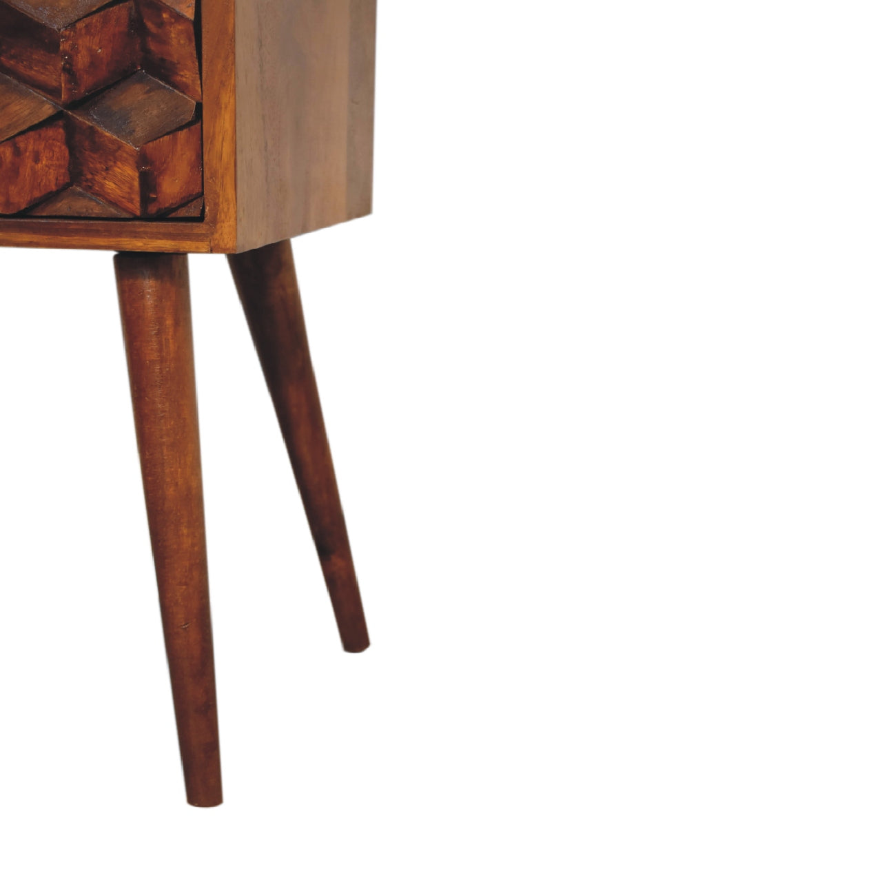 Artisan Mini Chestnut Cube 2 Drawer Bedside