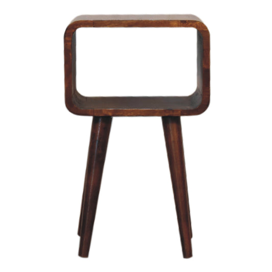 Artisan Mini Chestnut Curved Open Bedside