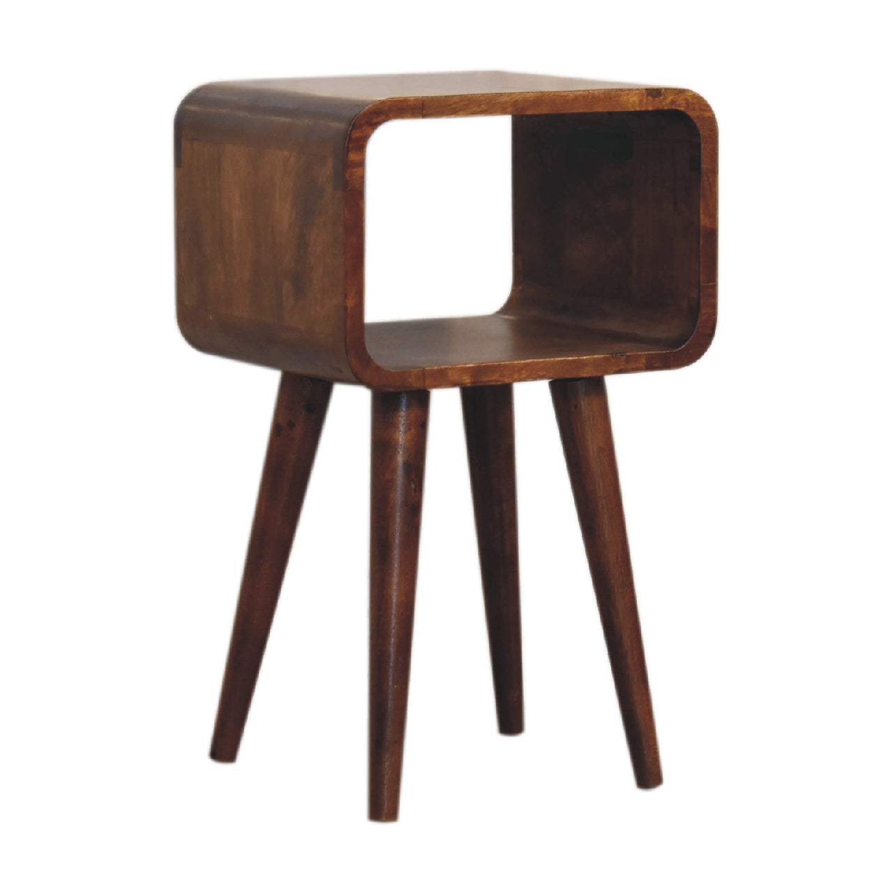Artisan Mini Chestnut Curved Open Bedside