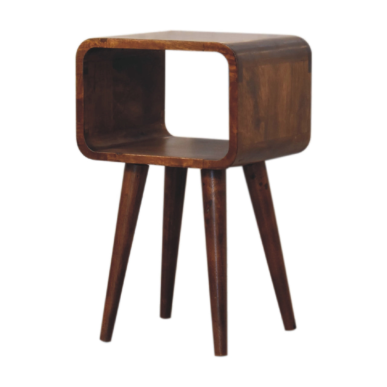Artisan Mini Chestnut Curved Open Bedside
