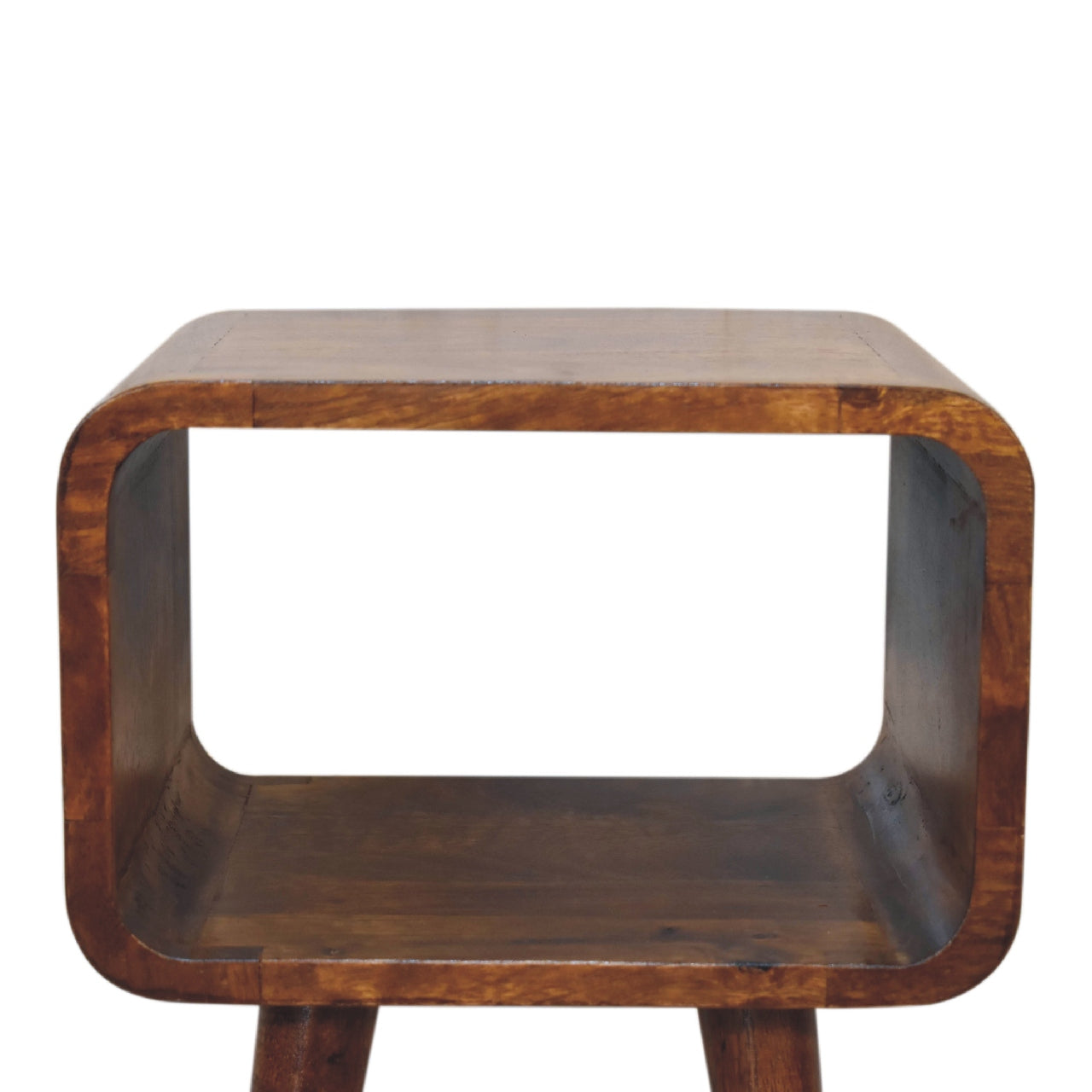 Artisan Mini Chestnut Curved Open Bedside