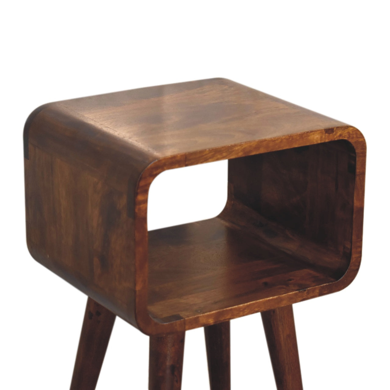 Artisan Mini Chestnut Curved Open Bedside