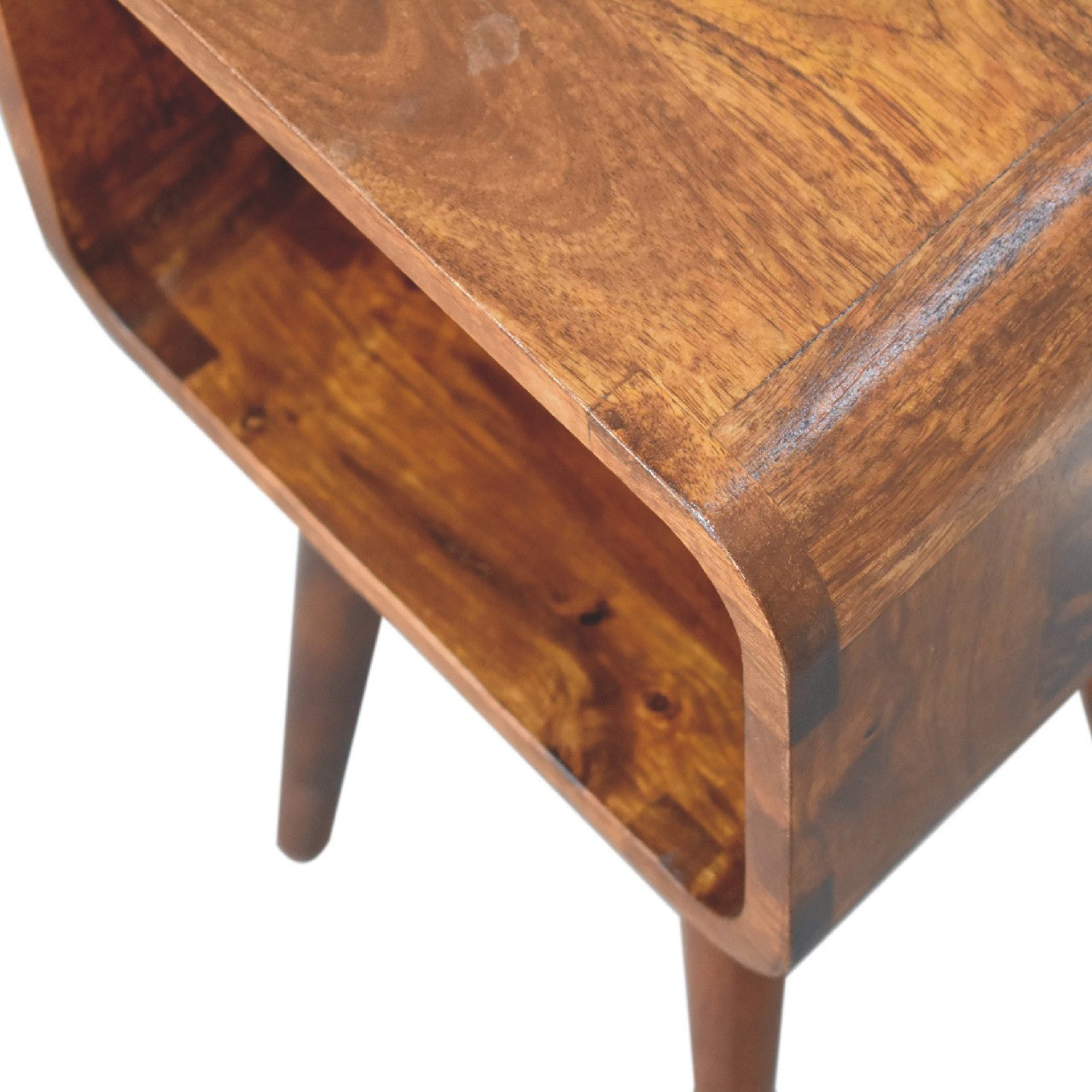 Artisan Mini Chestnut Curved Open Bedside