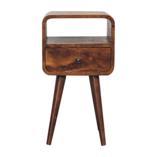 Artisan Mini Chestnut Curve Open Bedside
