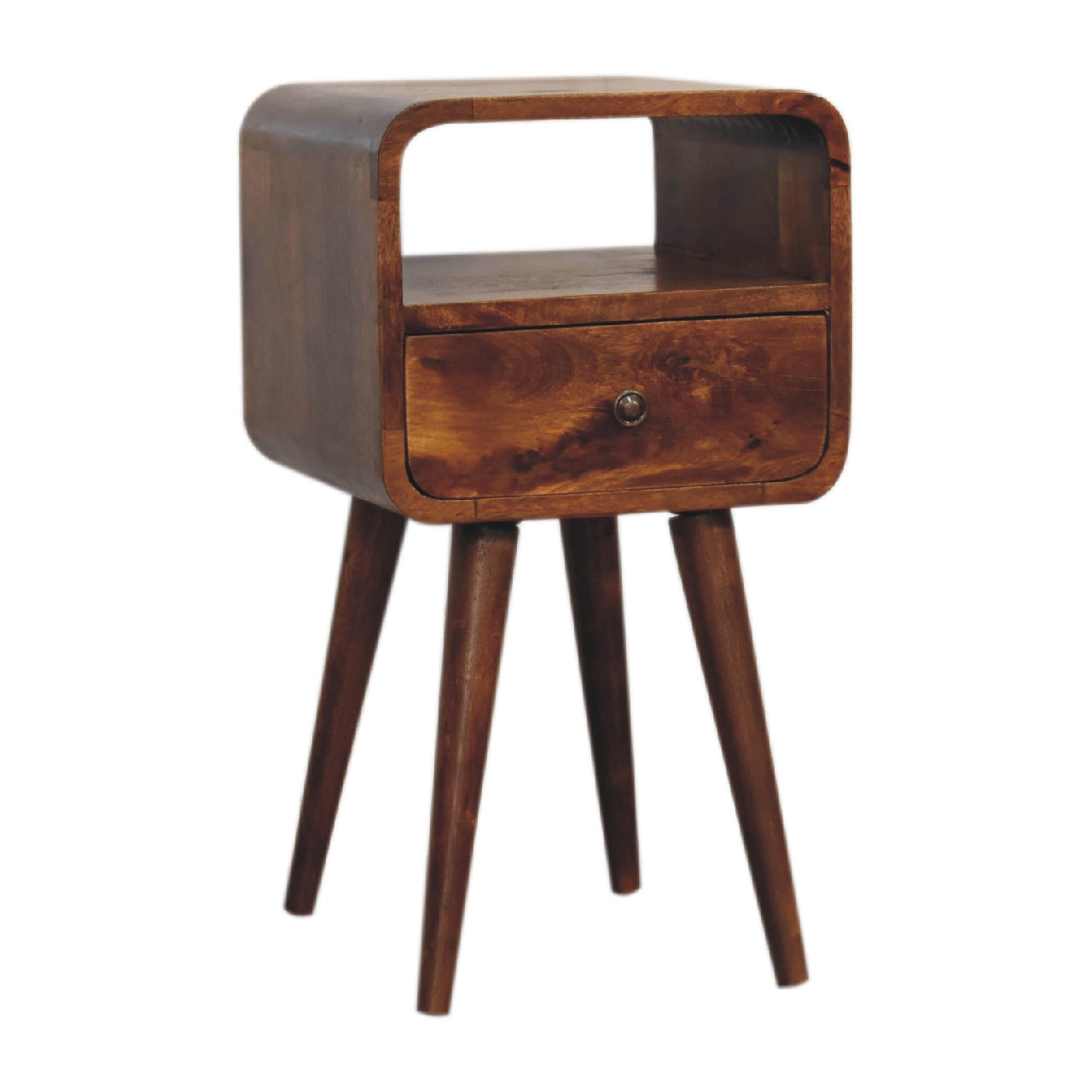 Artisan Mini Chestnut Curve Open Bedside