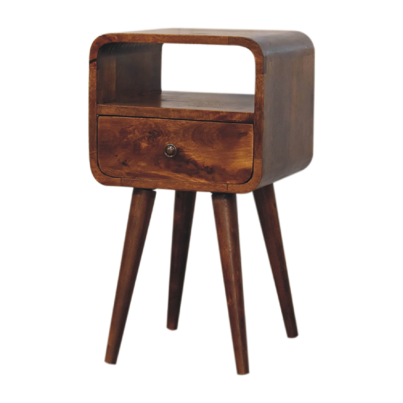 Artisan Mini Chestnut Curve Open Bedside
