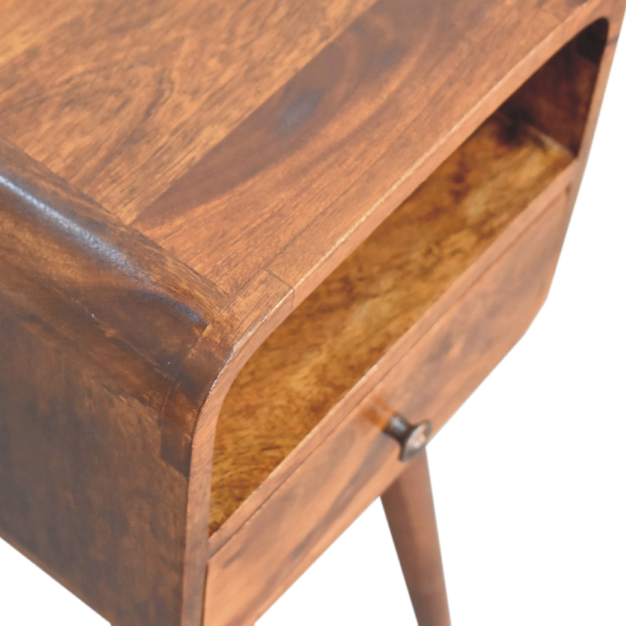 Artisan Mini Chestnut Curve Open Bedside