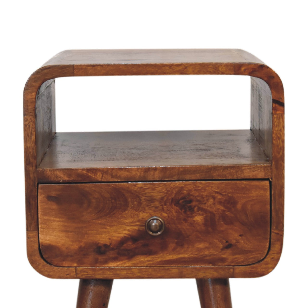 Artisan Mini Chestnut Curve Open Bedside