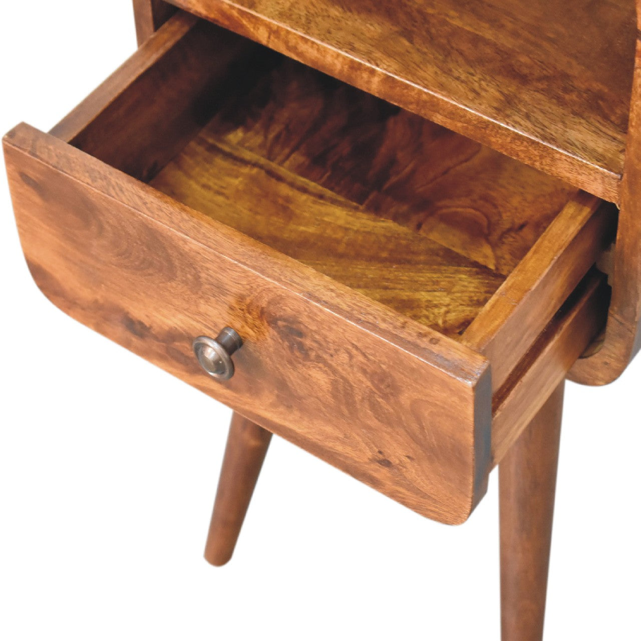 Artisan Mini Chestnut Curve Open Bedside