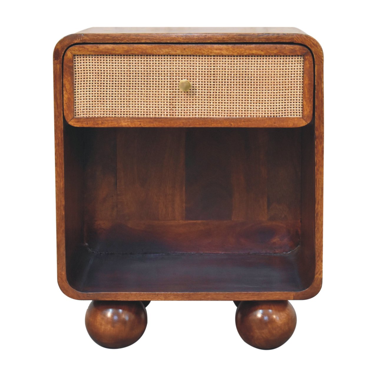 Artisan Chestnut Open Woven Bedside