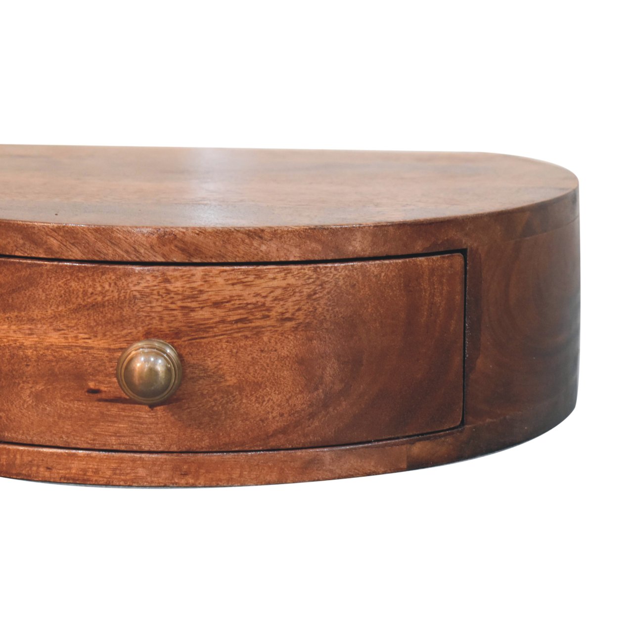 Artisan Honey Caramel Wall Mounted Rounded Bedside