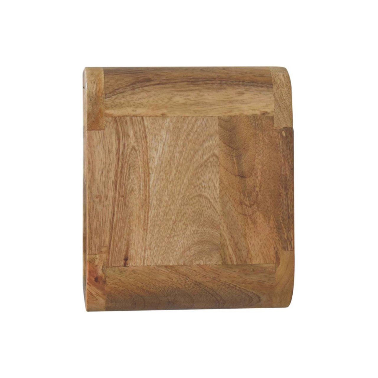 Artisan Extra Mini Wall Mounted Curved Oak-ish Bedside with Open Slot