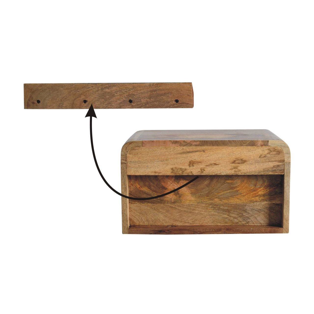 Artisan Chunky Oak-ish Floating Bedside