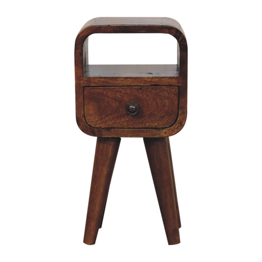 Artisan Extra Mini Chestnut Curve Open Slot Bedside
