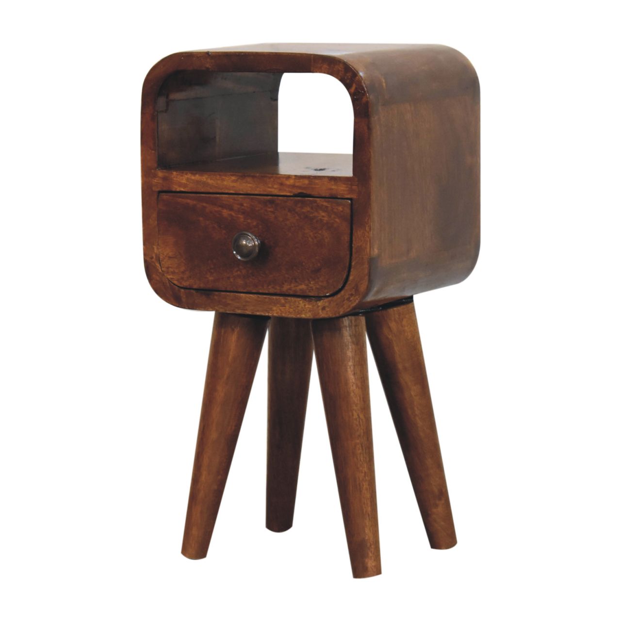 Artisan Extra Mini Chestnut Curve Open Slot Bedside