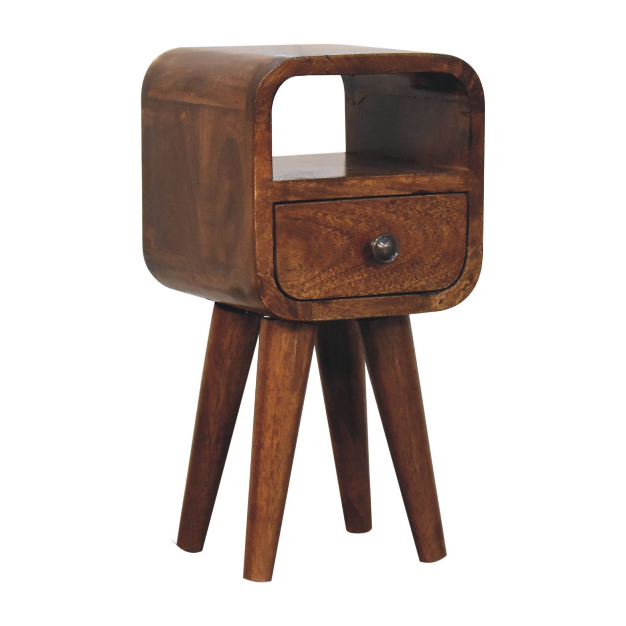 Artisan Extra Mini Chestnut Curve Open Slot Bedside