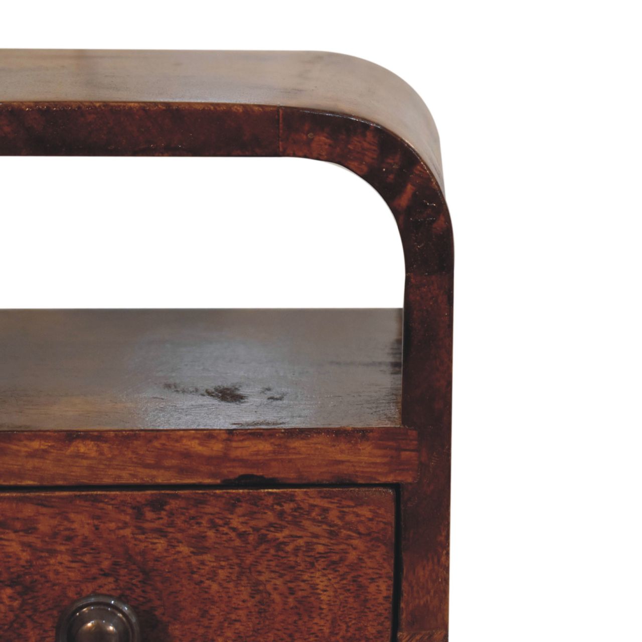 Artisan Extra Mini Chestnut Curve Open Slot Bedside