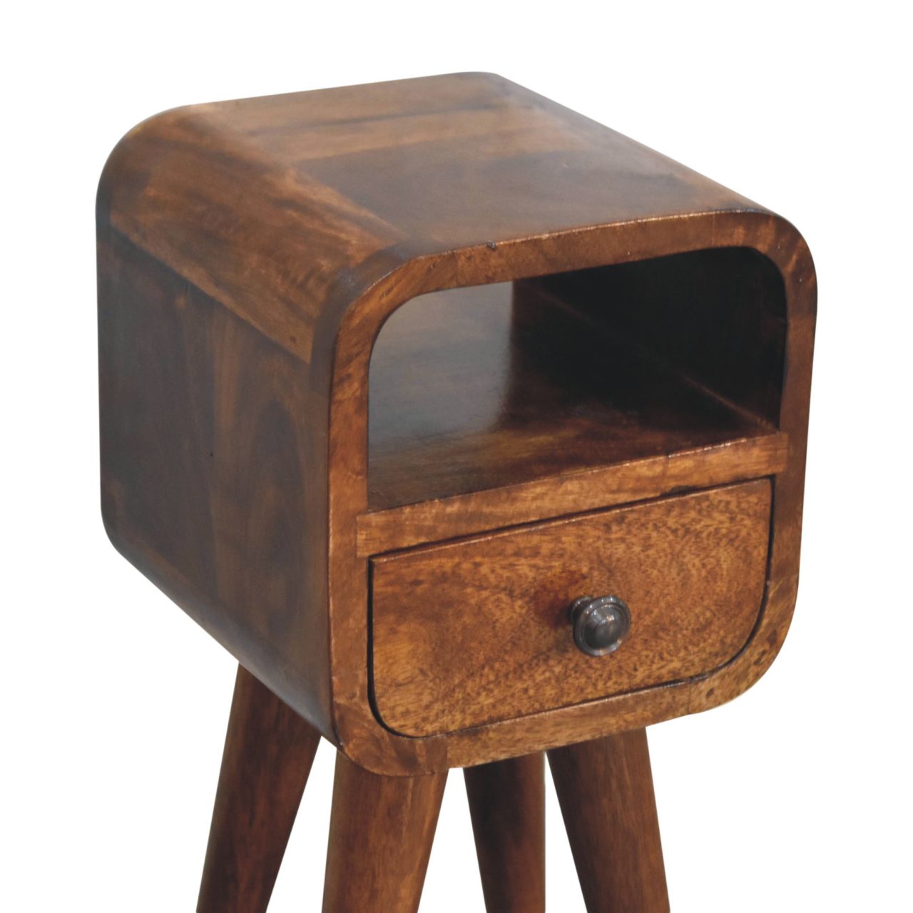 Artisan Extra Mini Chestnut Curve Open Slot Bedside