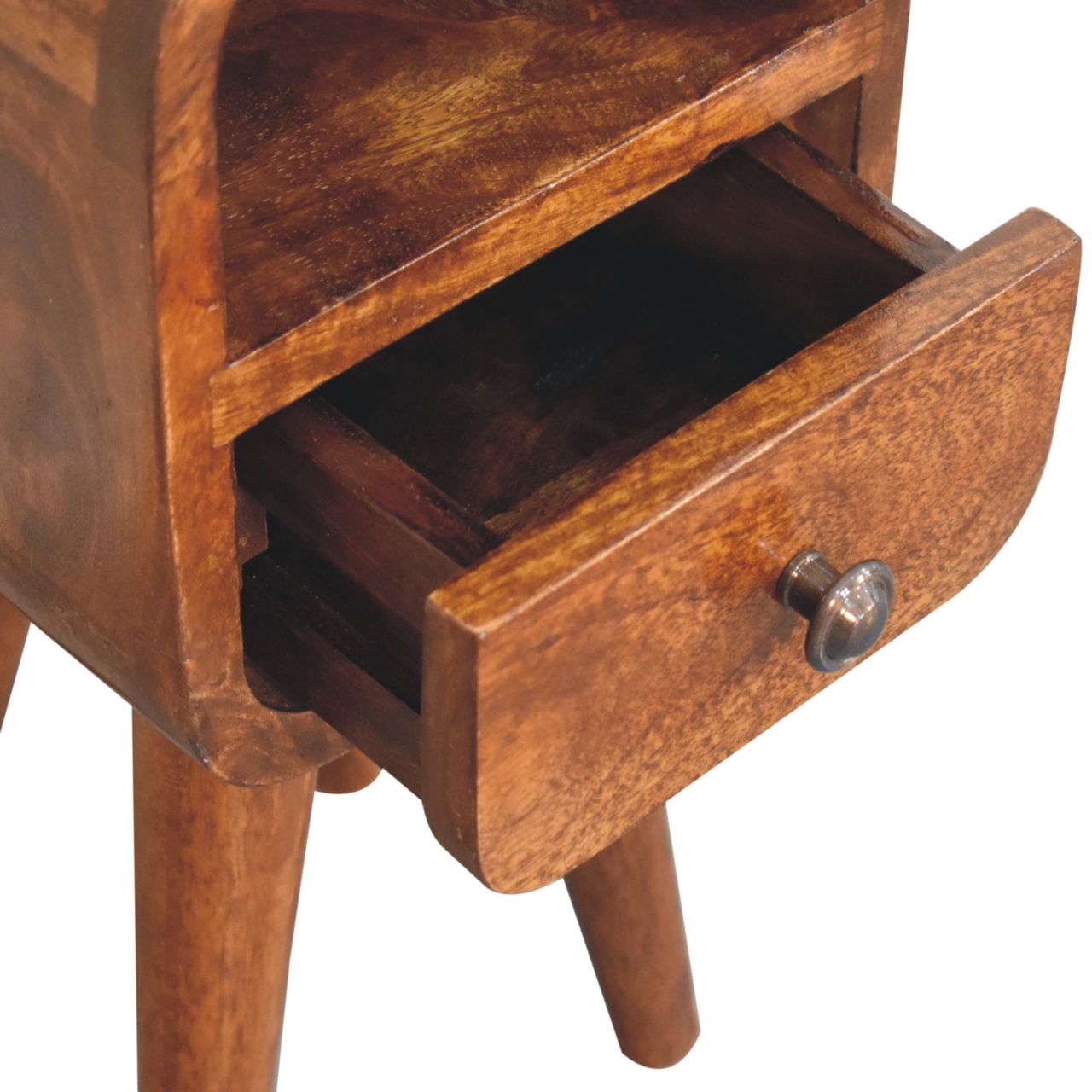 Artisan Extra Mini Chestnut Curve Open Slot Bedside