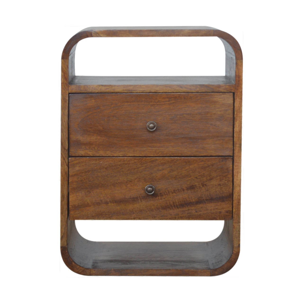 Artisan Chestnut Curve 2 Drawer Bedside