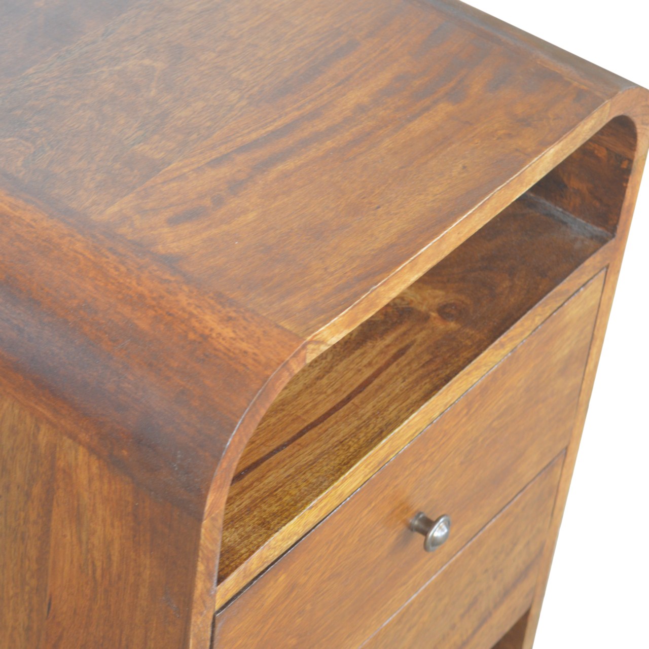 Artisan Chestnut Curve 2 Drawer Bedside