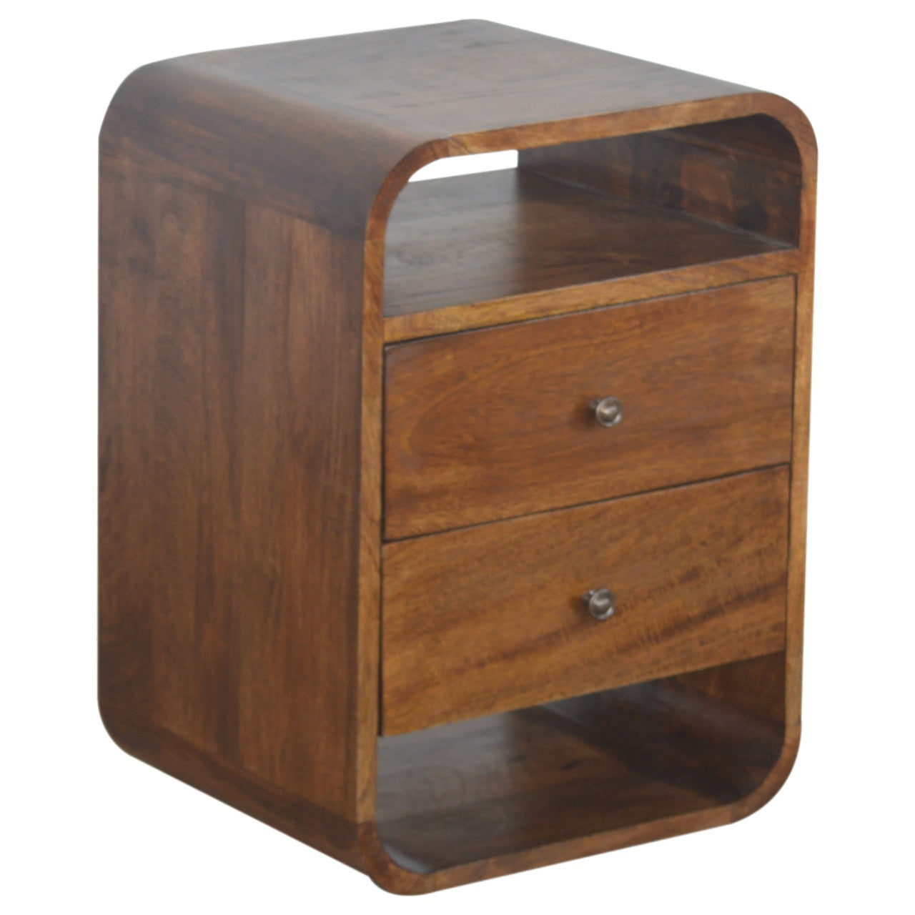 Artisan Chestnut Curve 2 Drawer Bedside
