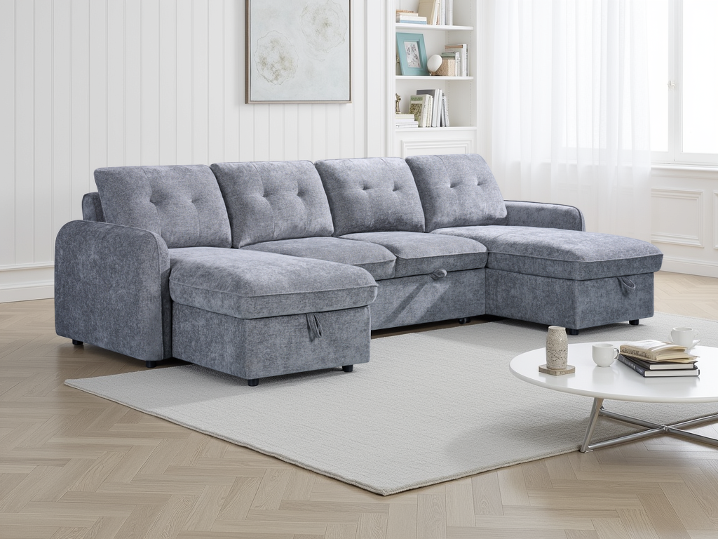 Moscow Sofabed Grey U Shape Corner