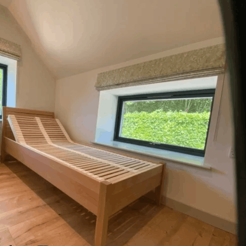 Demko Greta Solid Wood Bed Frame | Metal-Free Natural Wood, 3D Flexible Slatted Support