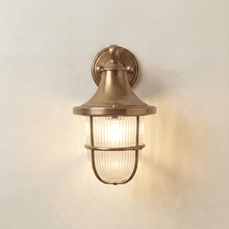 Navigator Tiller Brass Outdoor Wall Lantern